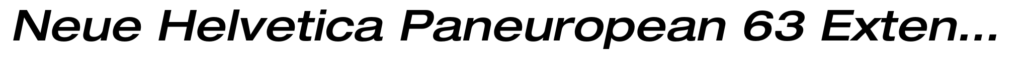 Neue Helvetica Paneuropean 63 Extended Medium Oblique image